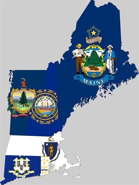 new england flag map